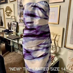 Watercolor tiered strapless dress from The Limited